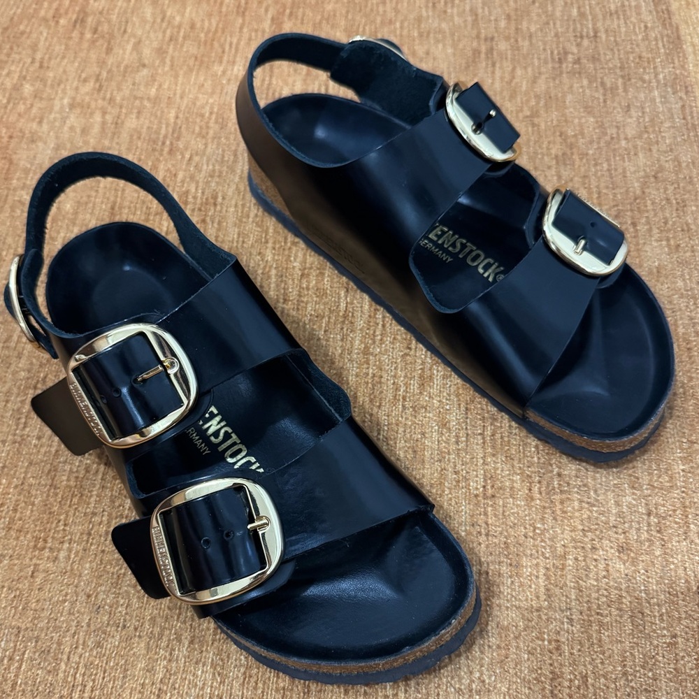 Birkenstock Milano High Shine Big Buckle Sandals 37EU medium/narrow width